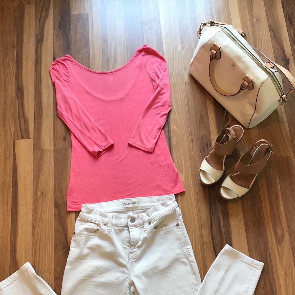 Pink 3/4 sleeve guess shirt $30